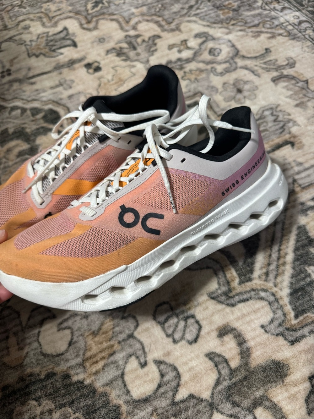 On Running Women's Cloudnova Sneakers in Pink and Orange - Picture 3 of 5